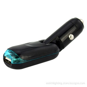 Foldable mini USB car charger, built-in smart IC, short-circuit protection